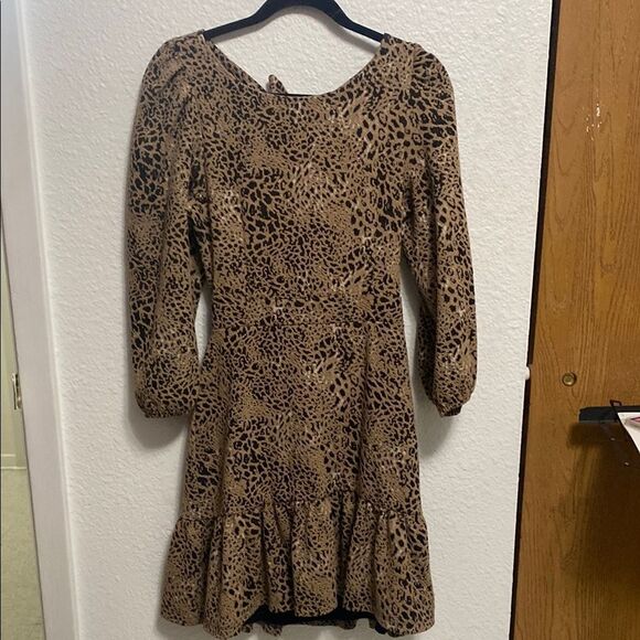 NWT! Maeve by Anthropology animal print brown dress size 8 - Picture 1 of 7